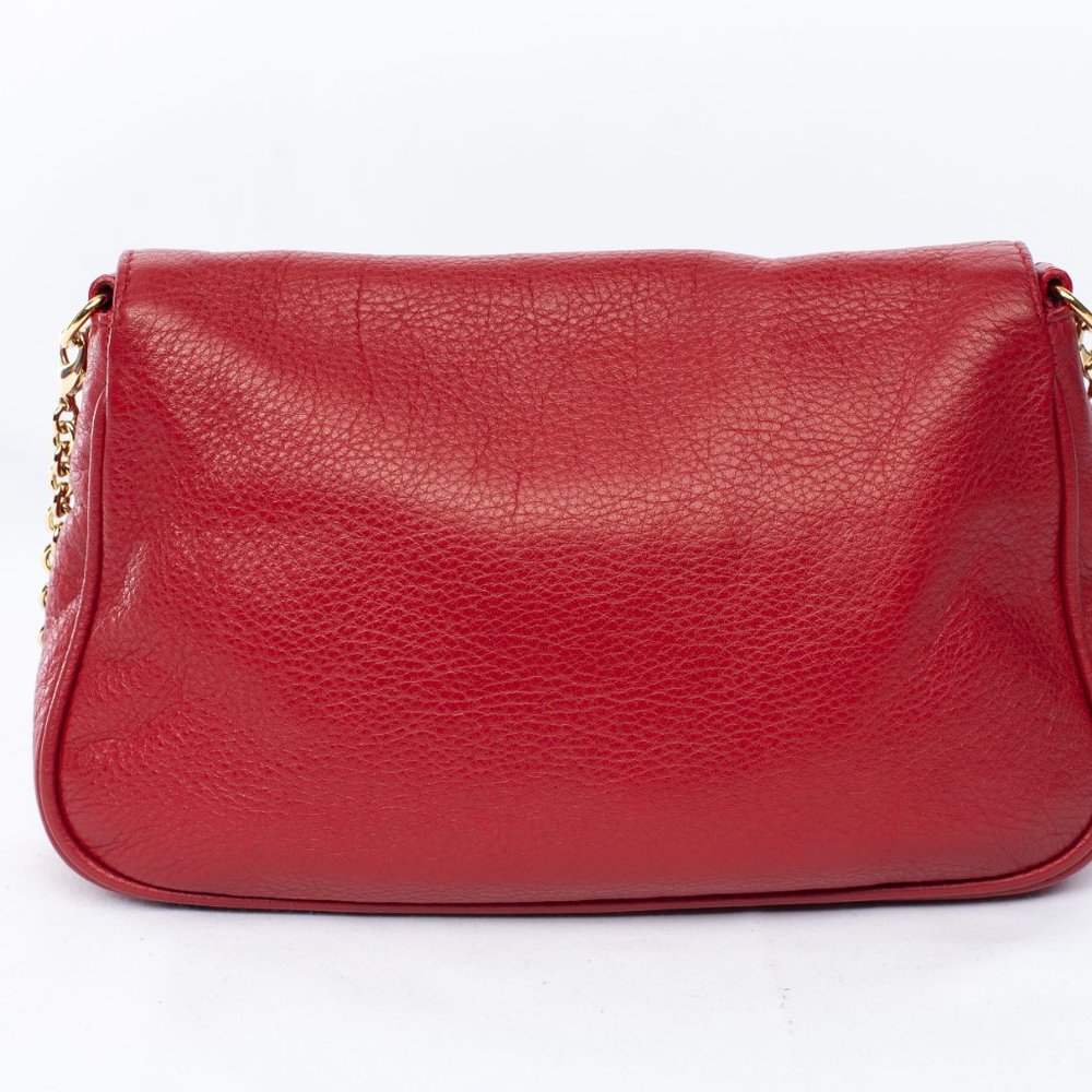 Authentic Fendi Red Leather Fendista Pochette Crossbody Bag - Picture 3 of 11